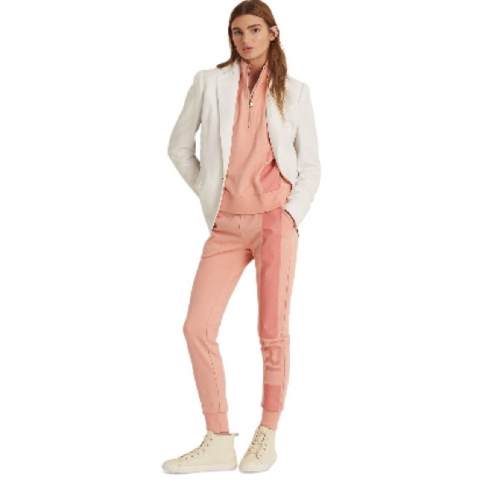 Lauren Ralph Lauren French Terry Plain Jogger Pants, Pink Size XXL New w/Tag