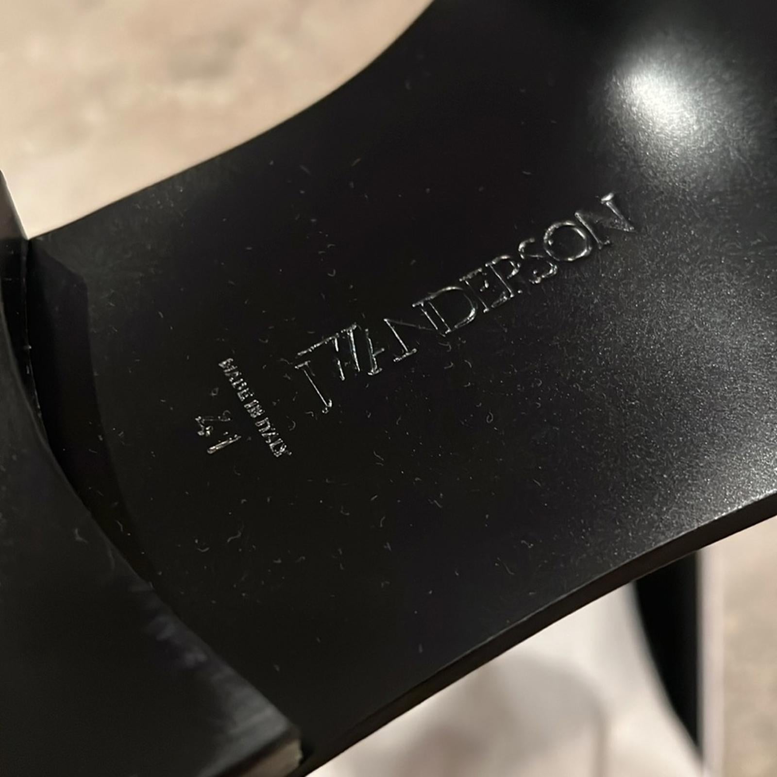 JW Anderson Anchor Logo Loafers in Black Leather Size 41