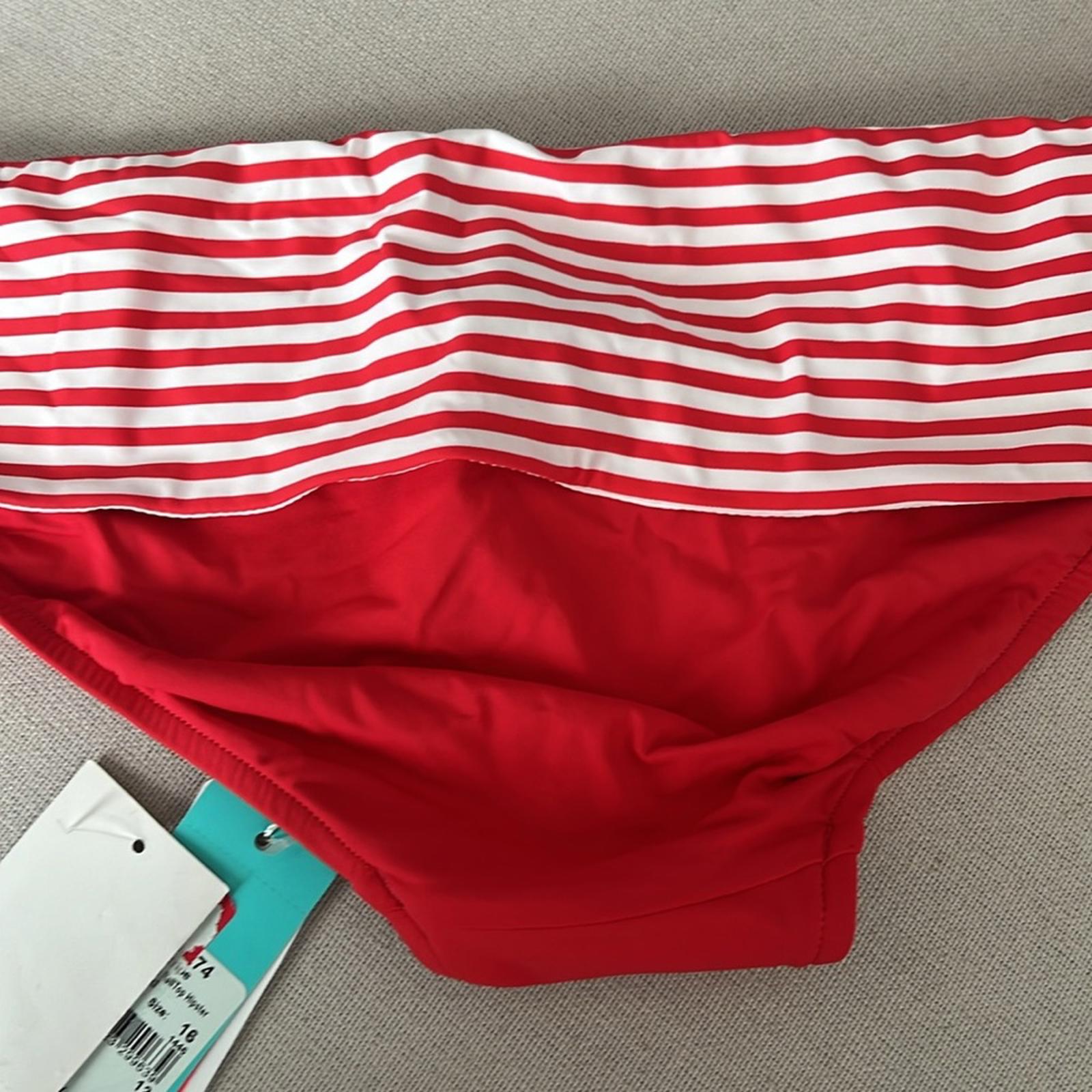 Seafolly Skirted Riviera Striped Hipster Pin-Up Bikini Bottom, Size 12 NWT $72