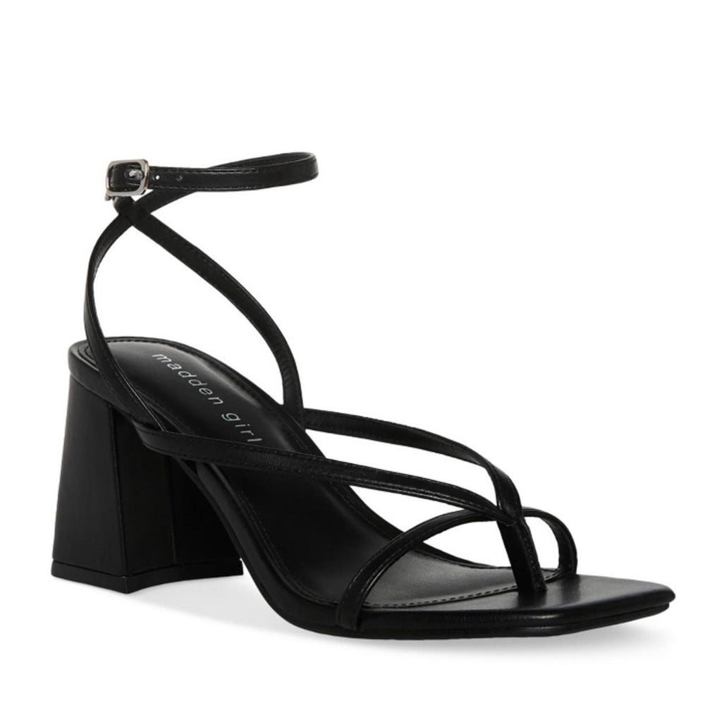 Madden Girl Marrvel Faux Leather Thong Block Heel Sandals, Size 9.5 NEW