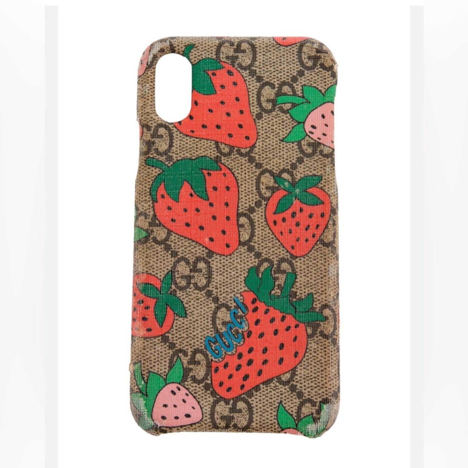 Gucci GG Supreme IPhone Case, Strawberry, New in Box, Retail $275