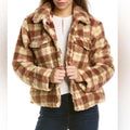 Avec Les Filles Sherpa Plaid Jacket, Size XS New w/Tag