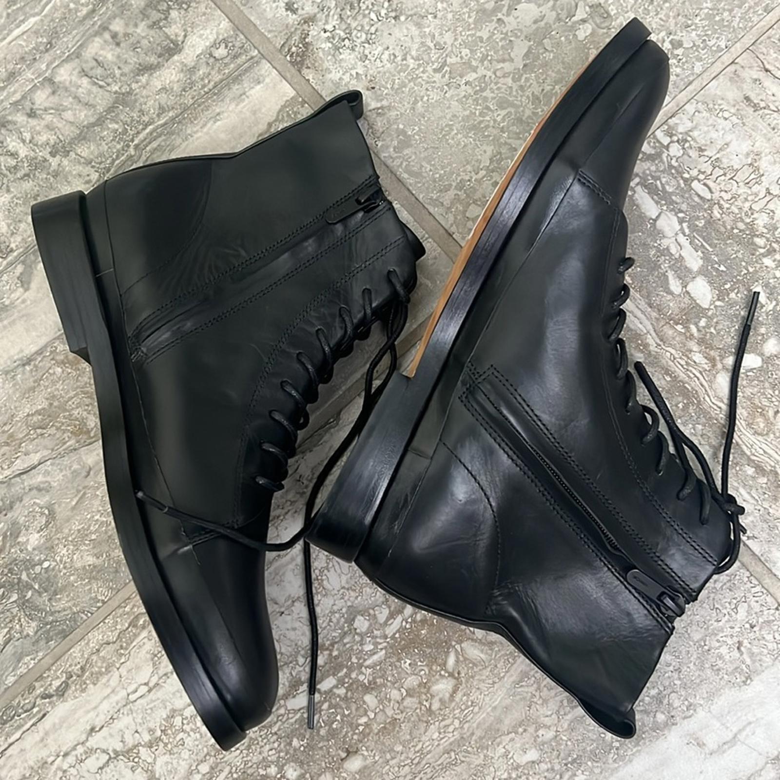 Vince Cooper Leather Lace-Up Bootie in Black Size 7.5 , New