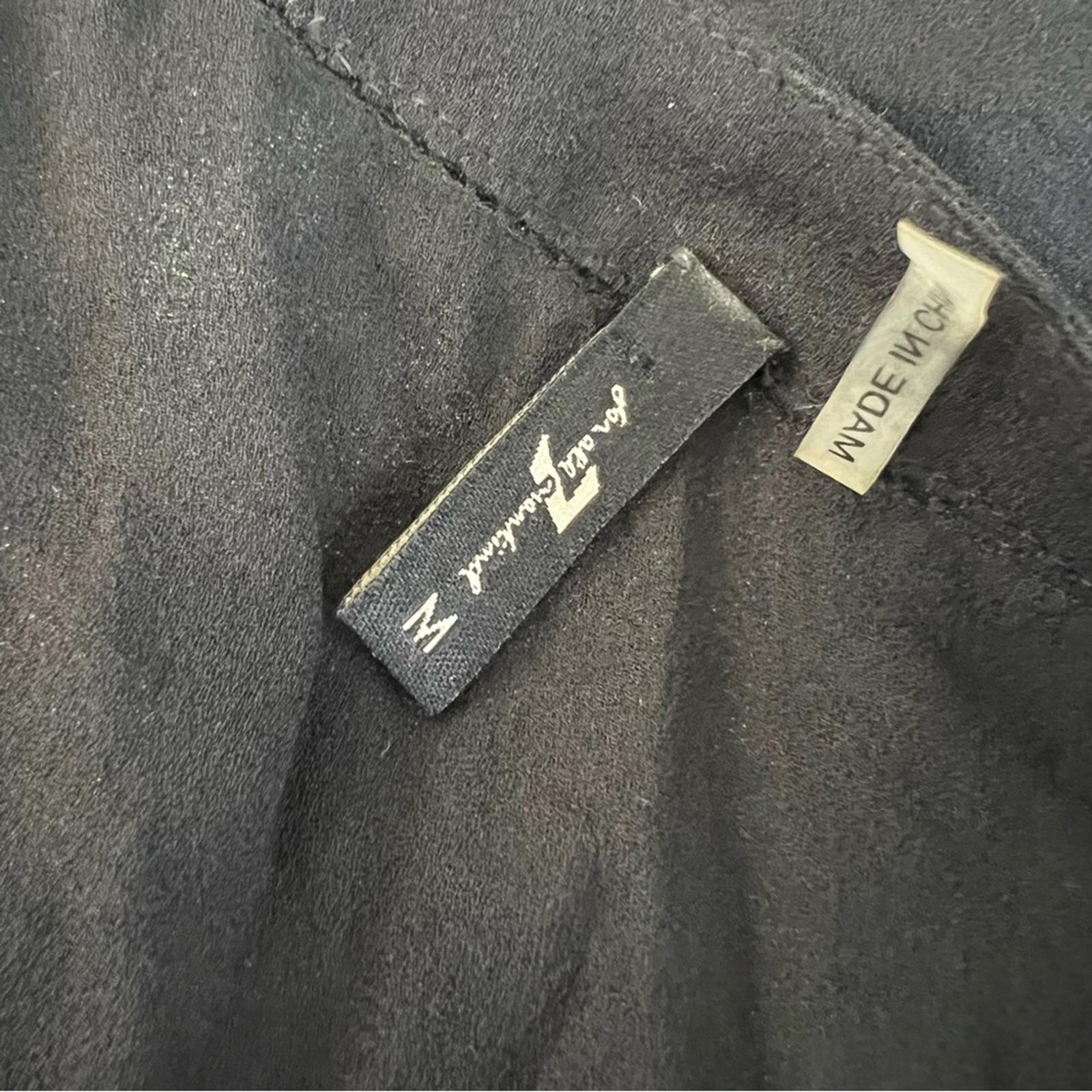 7 For All Mankind Black Sheer Blouse, 100% Silk Size M, New w/o Tag