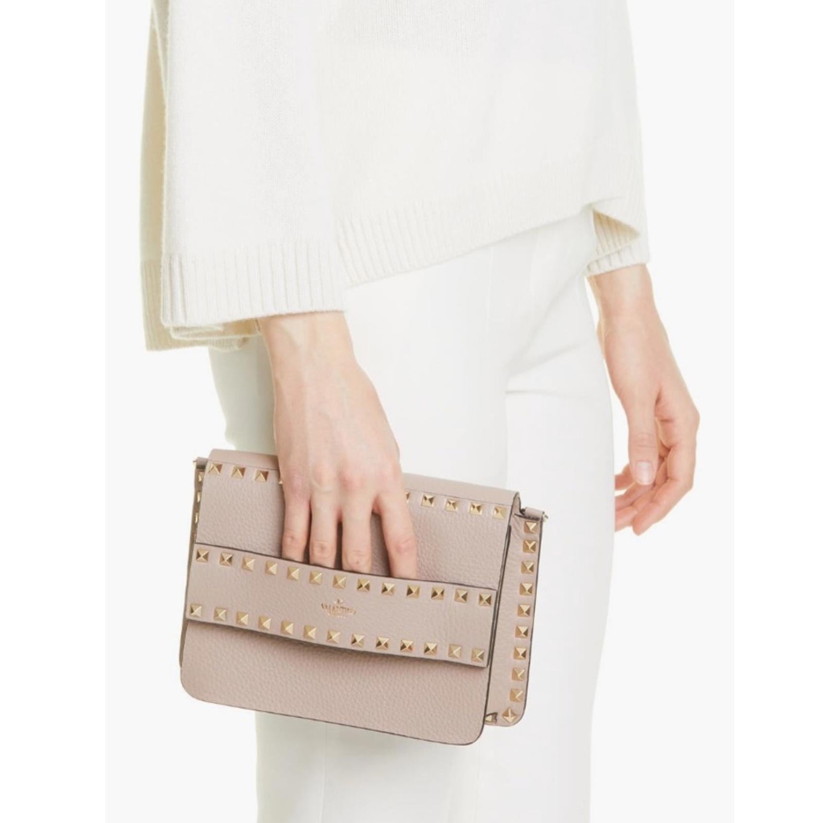 Valentino Garavani Rockstud Leather Crossbody Mauve