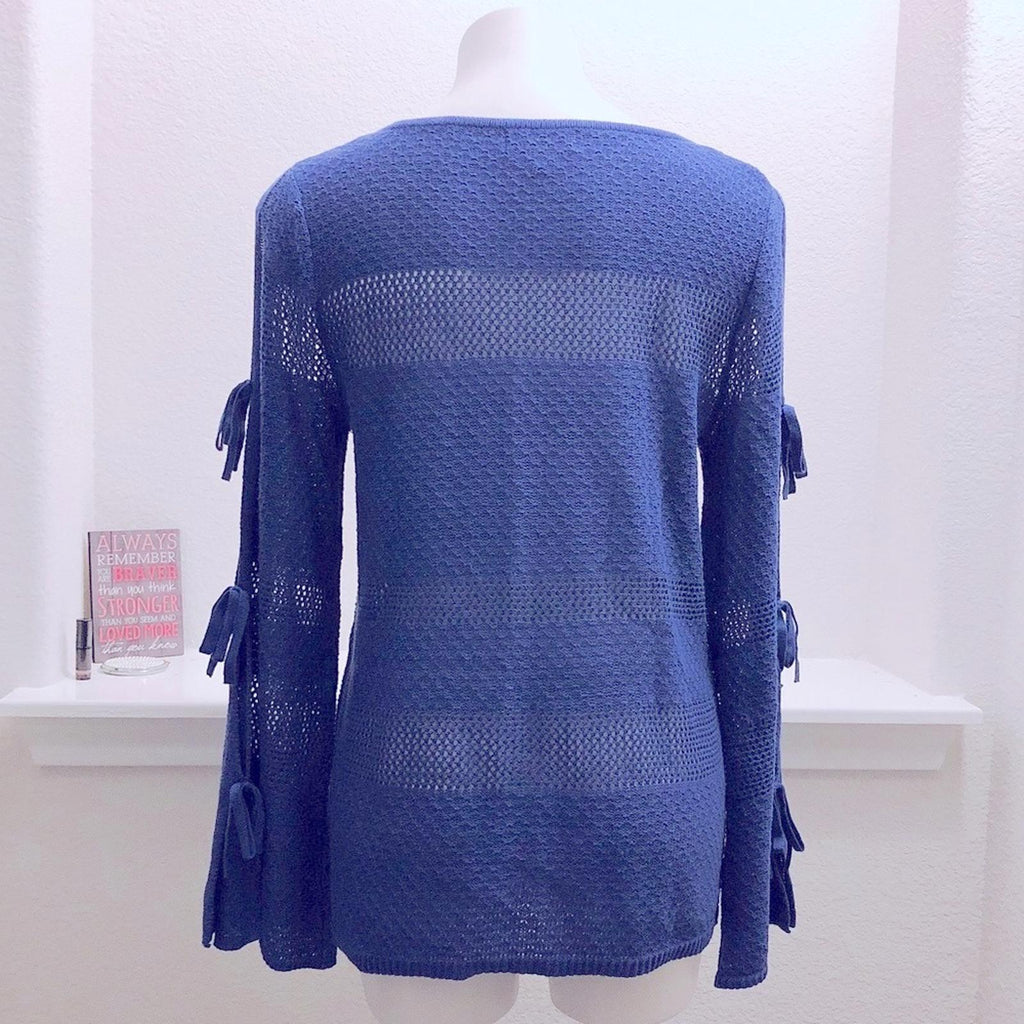 Melissa Paige Knit Pullover w/Tiered Sleeves in Blue, Size XL NEW w/o Tag