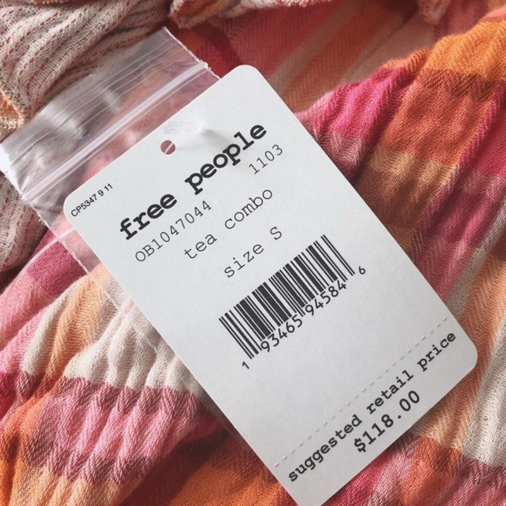 Free People Siena Plaid Long Sleeve Ruffle Top Cotton Size S New w/Tag