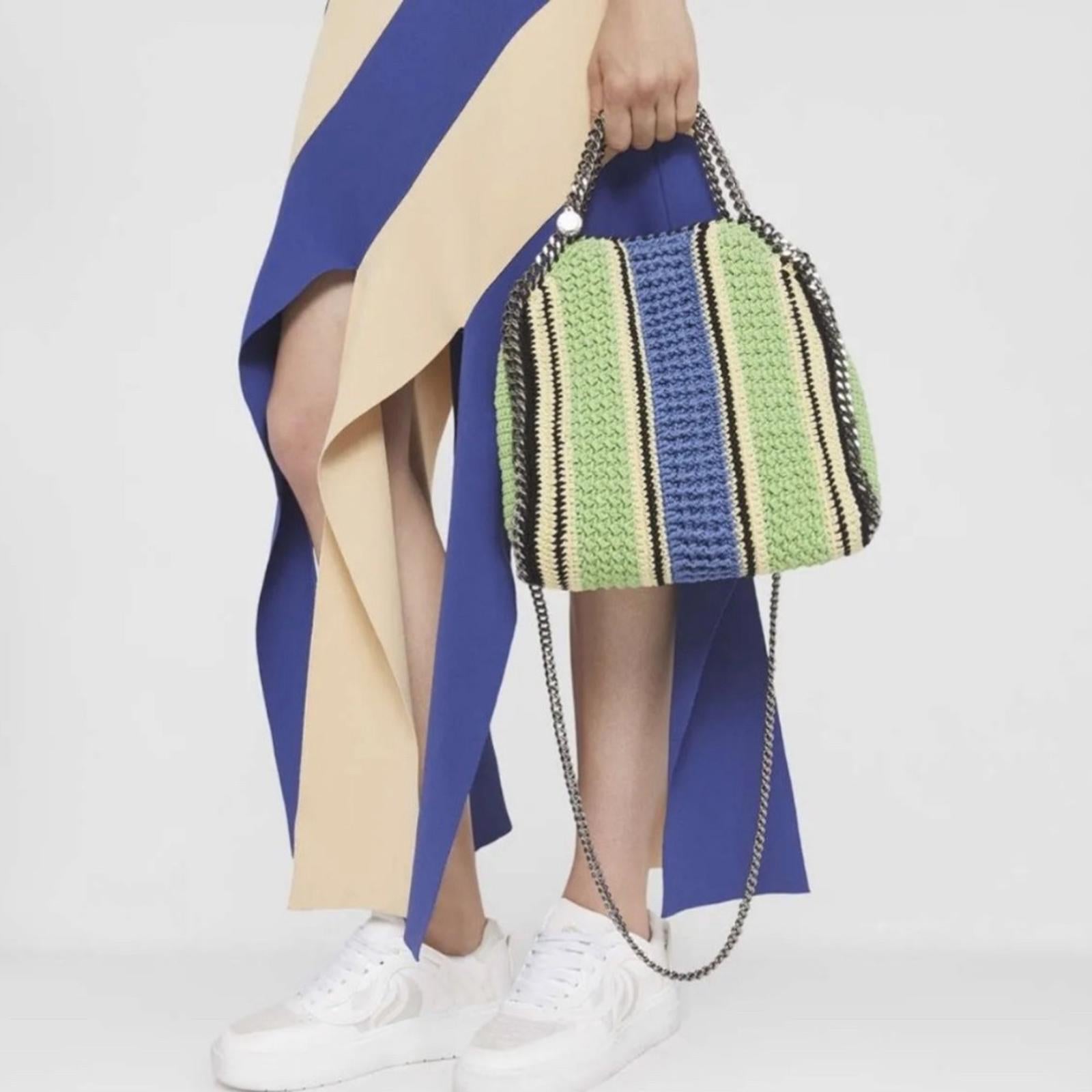 Stella McCartney ‘Falabella' Crochet Tote Bag in Green Blue Multi NEW (SOLD OUT)