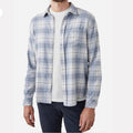 Rails Sussex Flannel Relaxed Fit Shirt in Glacier Denim White, Size S, NEW