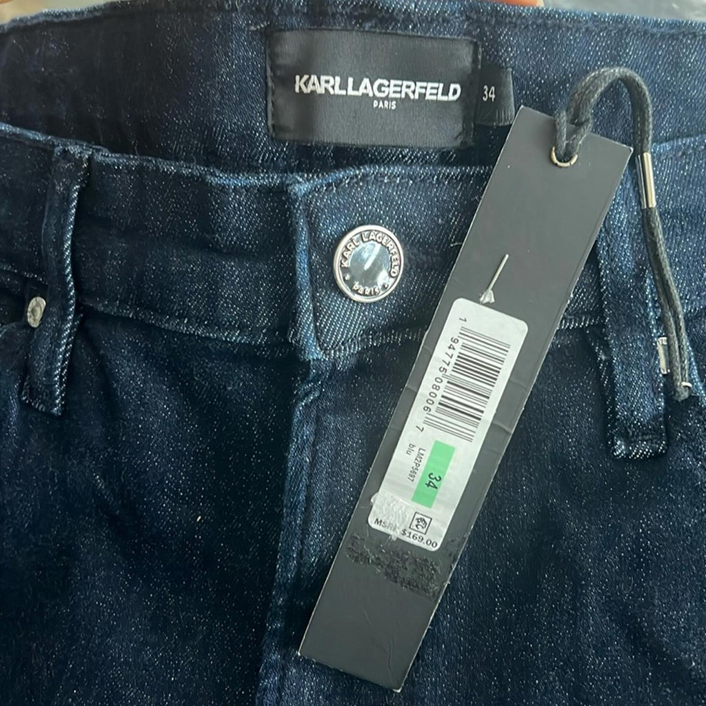 Karl Lagerfeld Paris Slim-Fit Stretch 5-Pocket Jeans Blue Size 34 New w/Tag $169