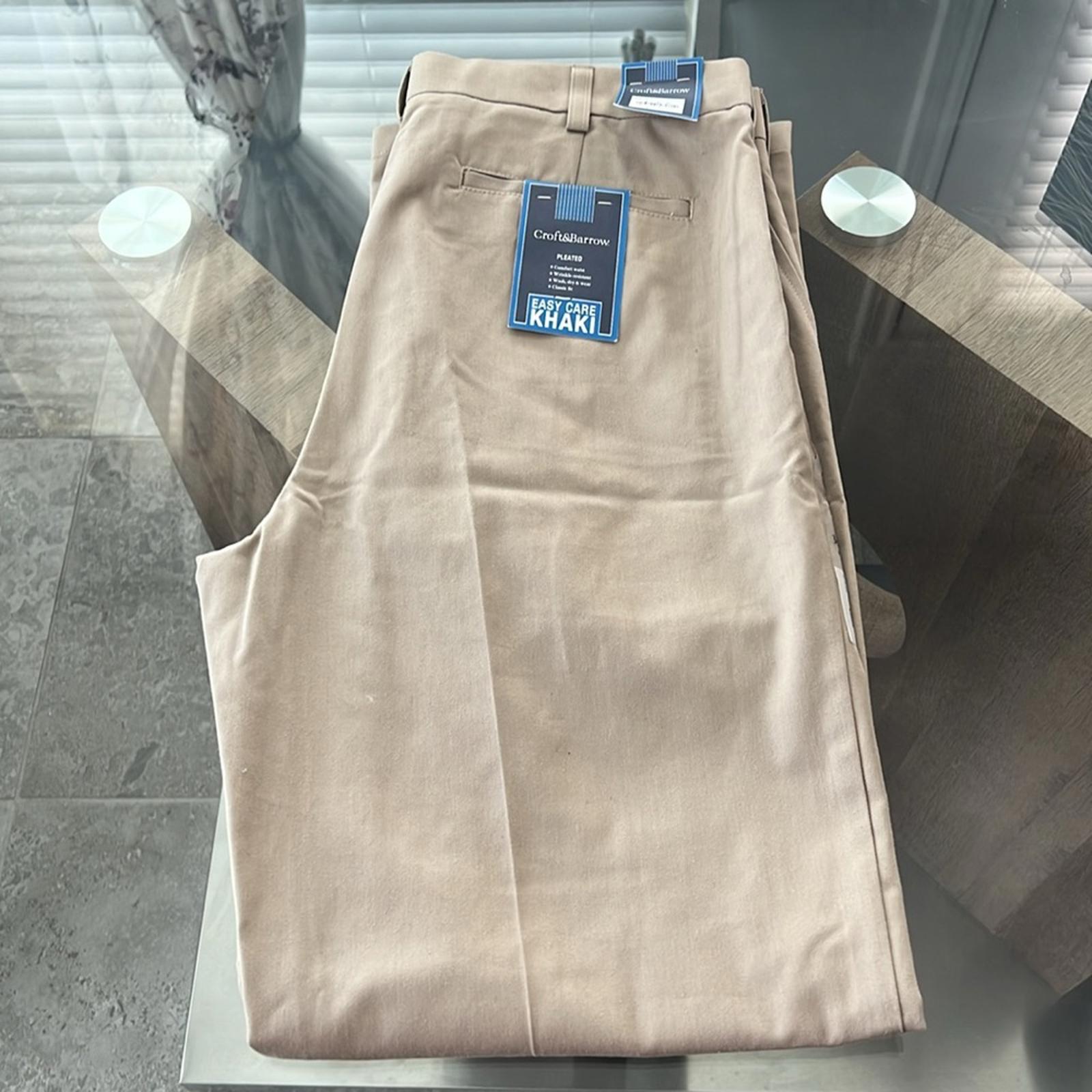 Croft & Barrow British Khaki Men’s Casual Pants, Size 34 X 34 New w/Tag