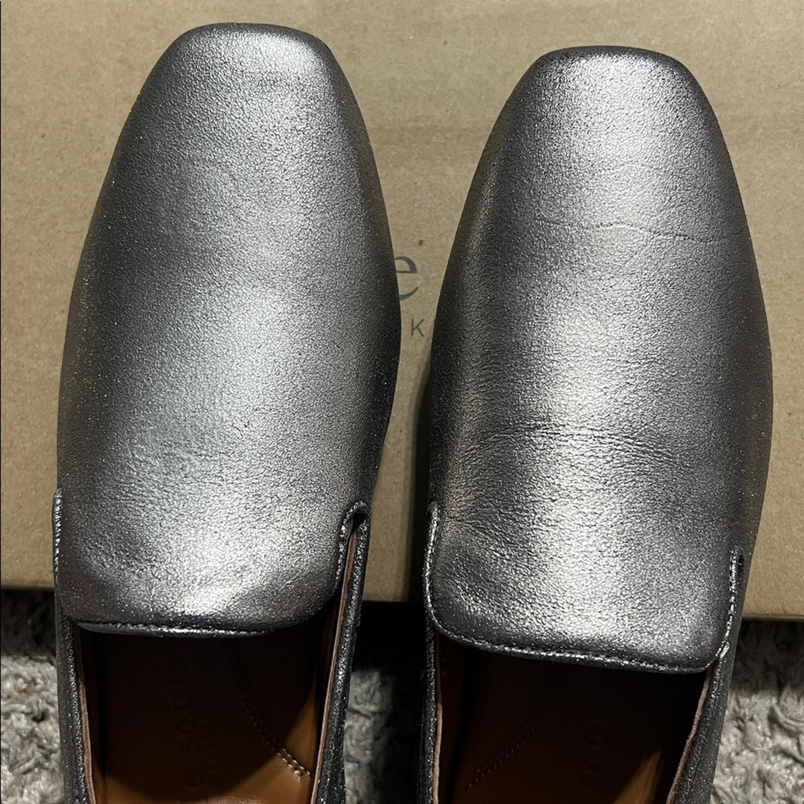 Gentle Souls Morgan Smoking Slipper Loafers, Pewter Leather, Size 9