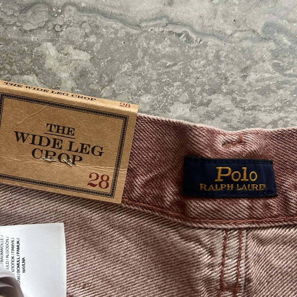Polo Ralph Lauren High-Rise Wide Leg Jeans in Dusty Pink, Size 28 New w/Tag $248