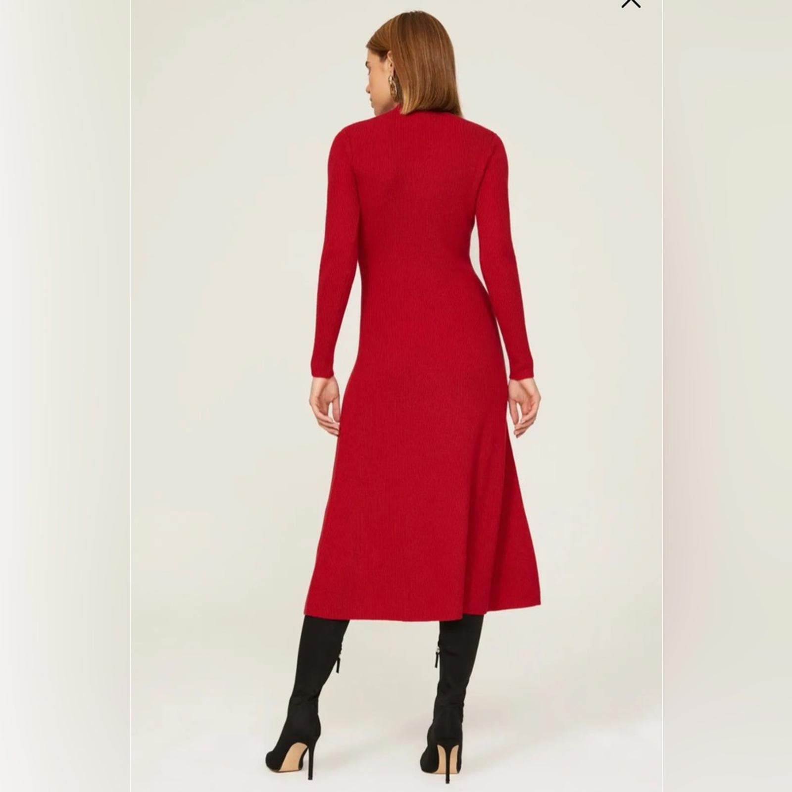 Jason Wu Quarter Zip Mock Neck Dress in Red, Size M EXCELLENT Retail $290
