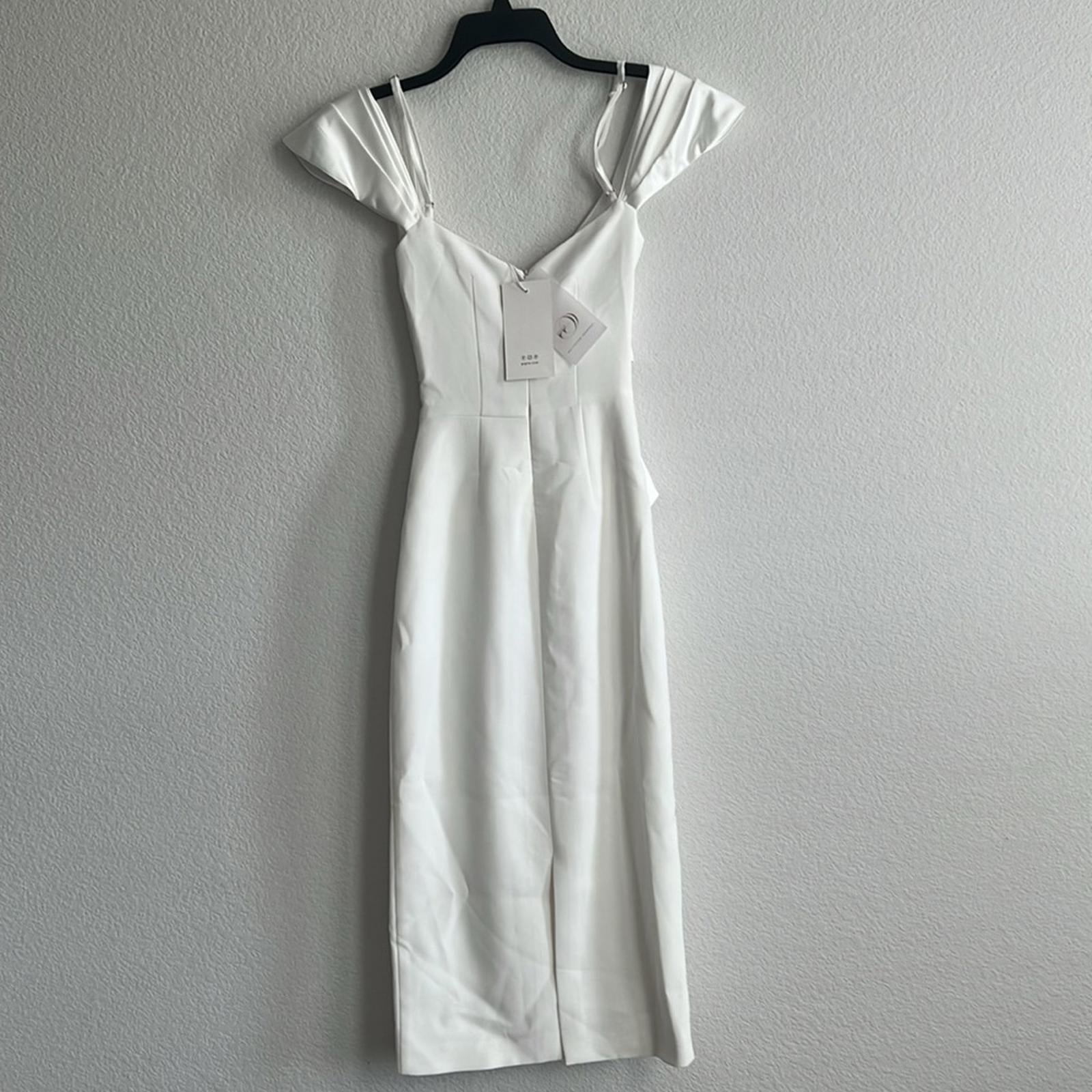 GiGii’s Luminary Reflection June Dress w/Swarovski Stone Details, White XS NWT