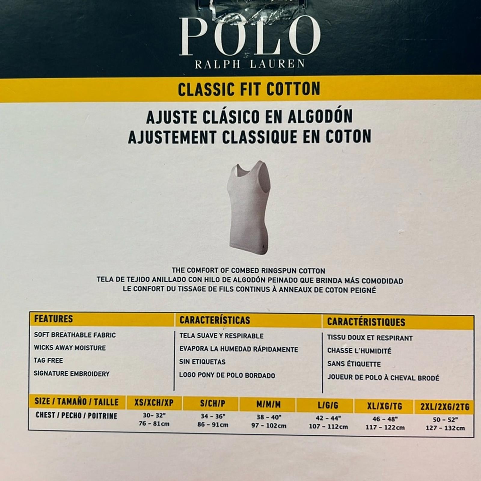 3-Pack Polo Ralph Lauren Ribbed Undershirt in White, New in Box $49.50