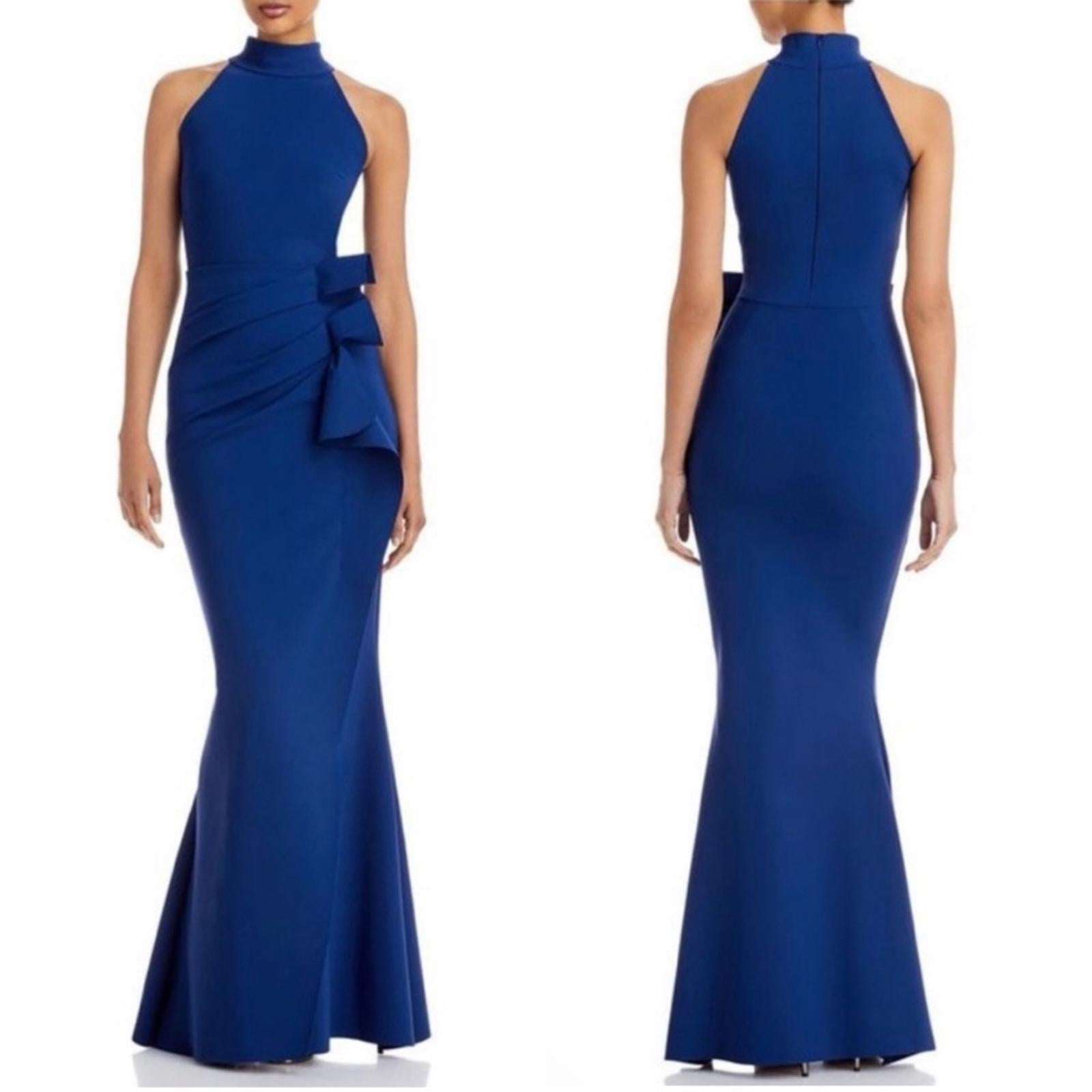 Chiara Boni La Petite Robe Gudrum Halter Ruffle Gown (Made in Italy) Size 16 NEW