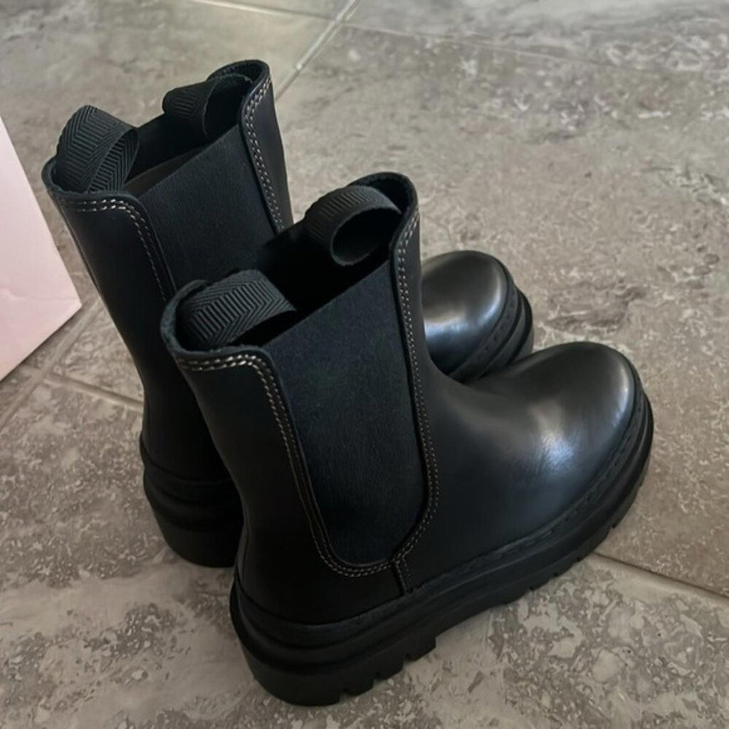 Loeffler Randall Carlota Pull On Chelsea Boots in Black, Size 6.5 New in Box