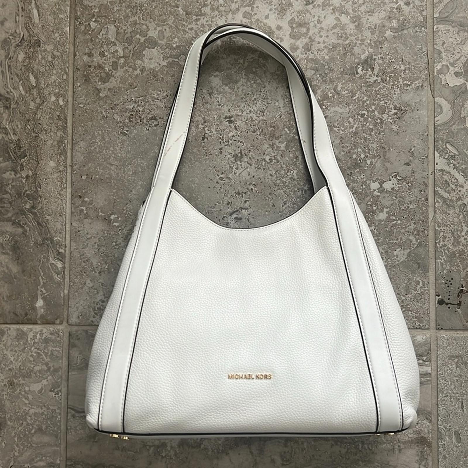 Michael Kors Rosemary WHITE Leather Shoulder Tote Shoulder Bag, New w/Tag $358