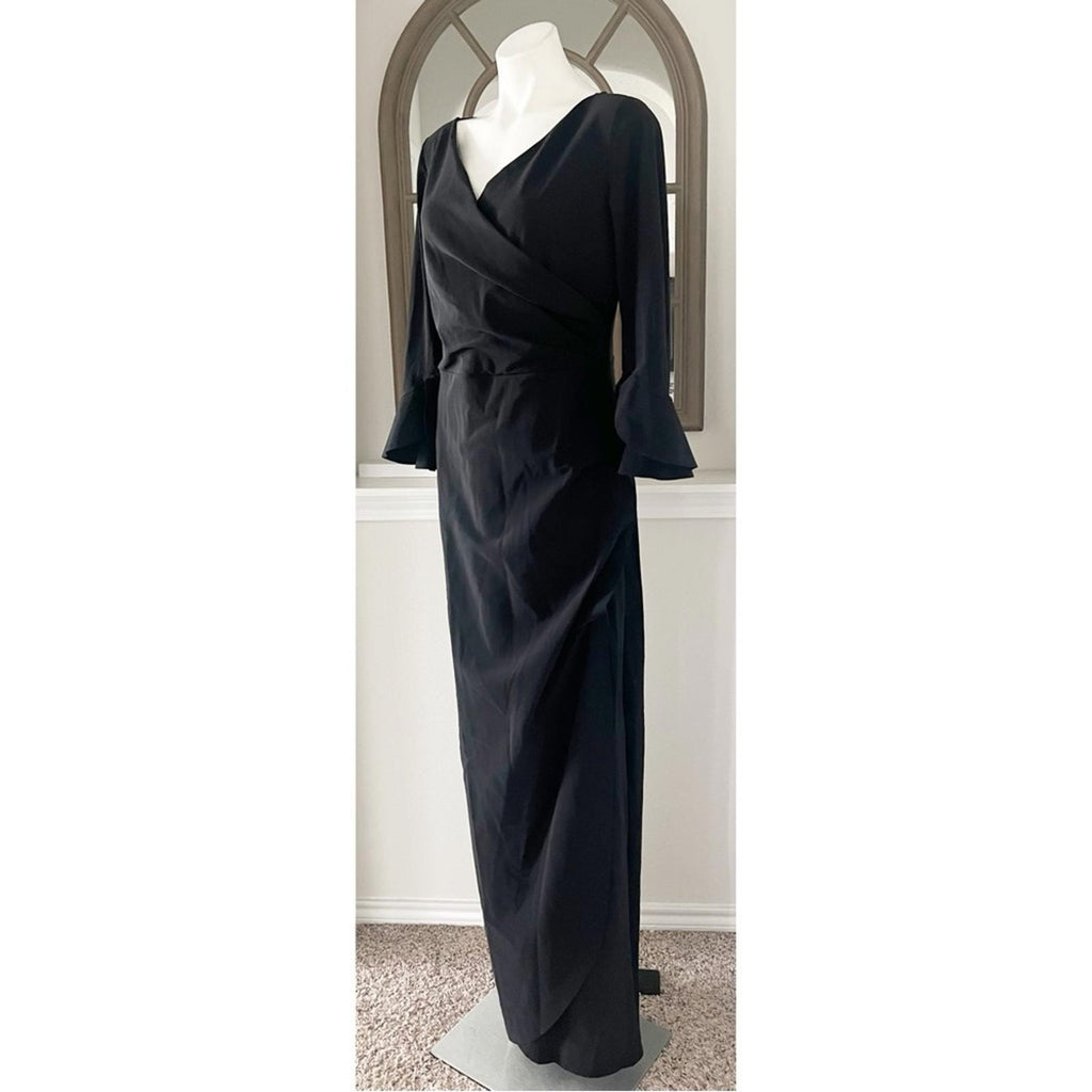 NWT Chiara Boni La Petite Robe Zalfa Column Gown in Black Size 16 MADE IN ITALY