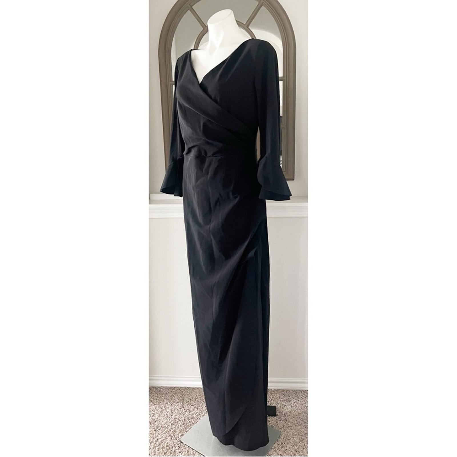 NWT Chiara Boni La Petite Robe Zalfa Column Gown in Black Size 16 MADE IN ITALY