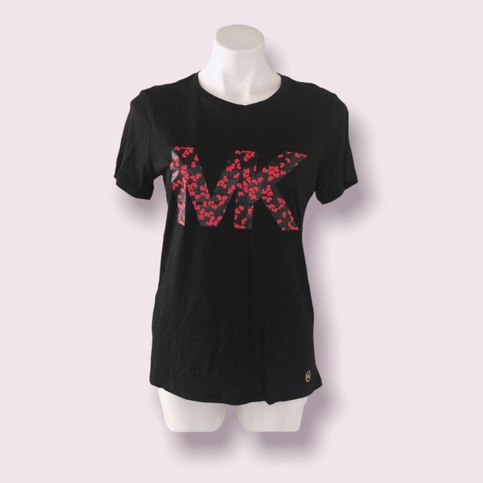 NWT Michael Kors Limited Edition Scarlet Red Short Sleeve Tee in Black Size M