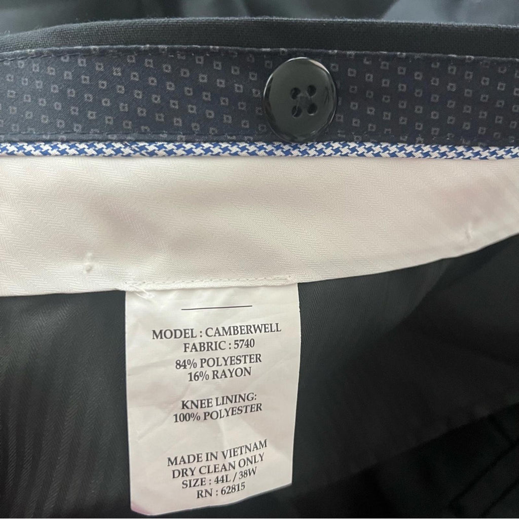 The Savile Row Company London Slim Fit Tuxedo Pants, Black, Size 38W X 44L NEW