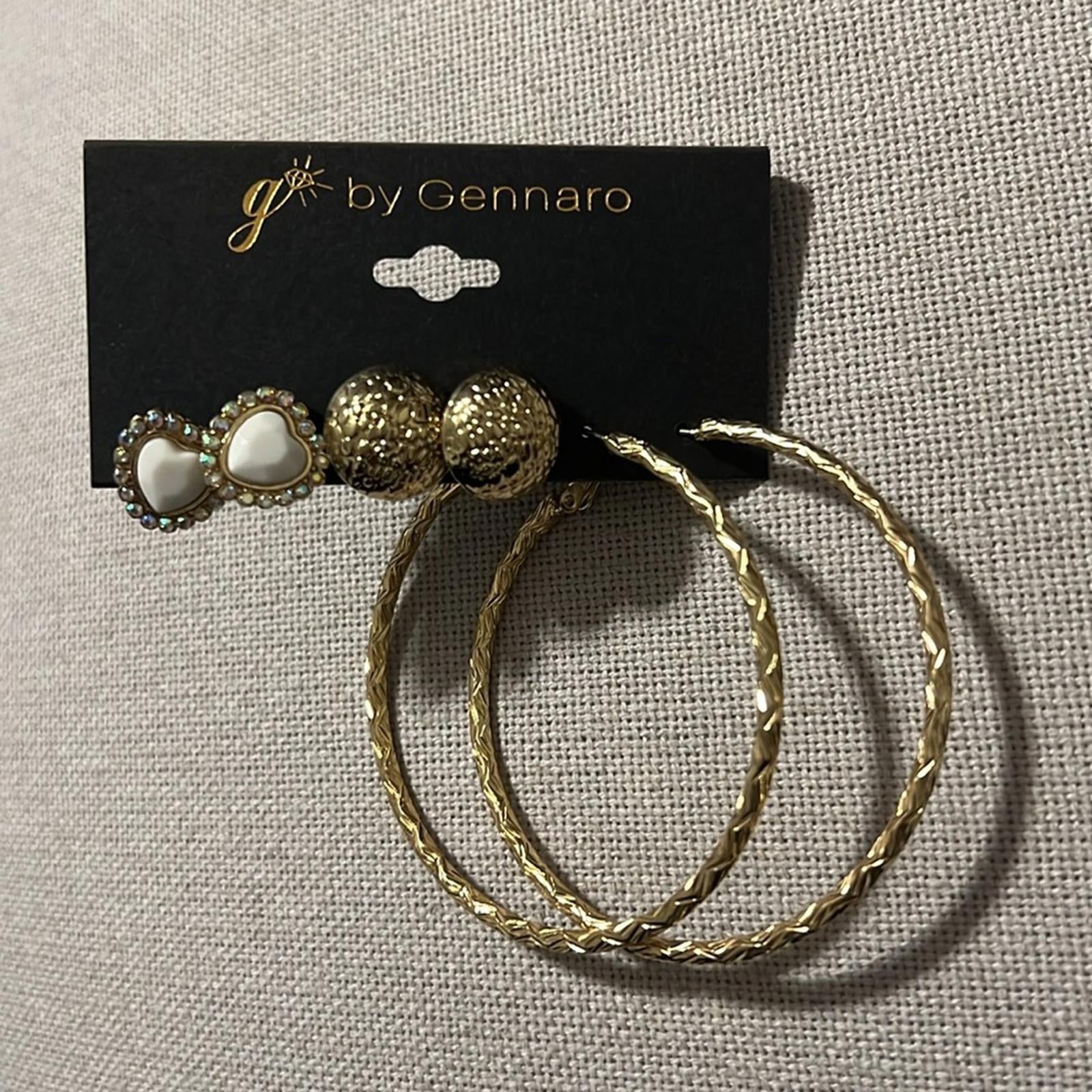 G by Gennaro 3-Pairs of Earrings, New w/Tag