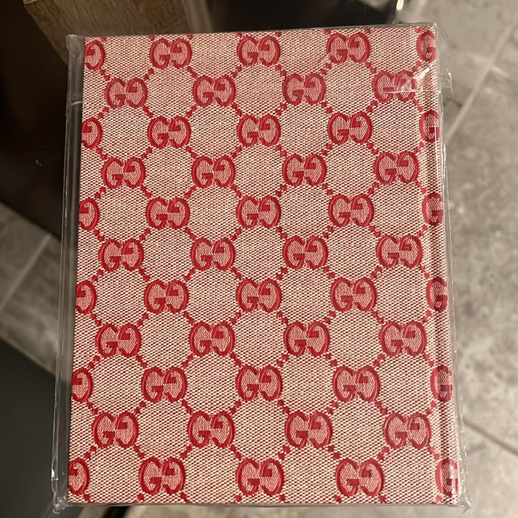 Gucci Red Scrap Book NoteBook w/Signature Logo Throughout - NEW