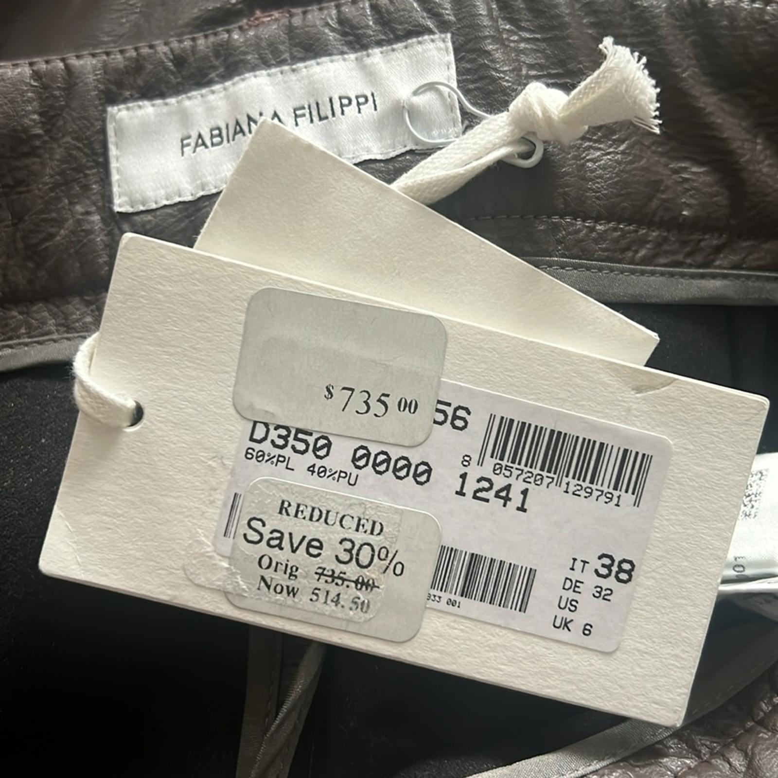 Fabiana Filippi Faux Leather Ankle Pants in Brown, Size IT38 UK6 US2 NWT $735