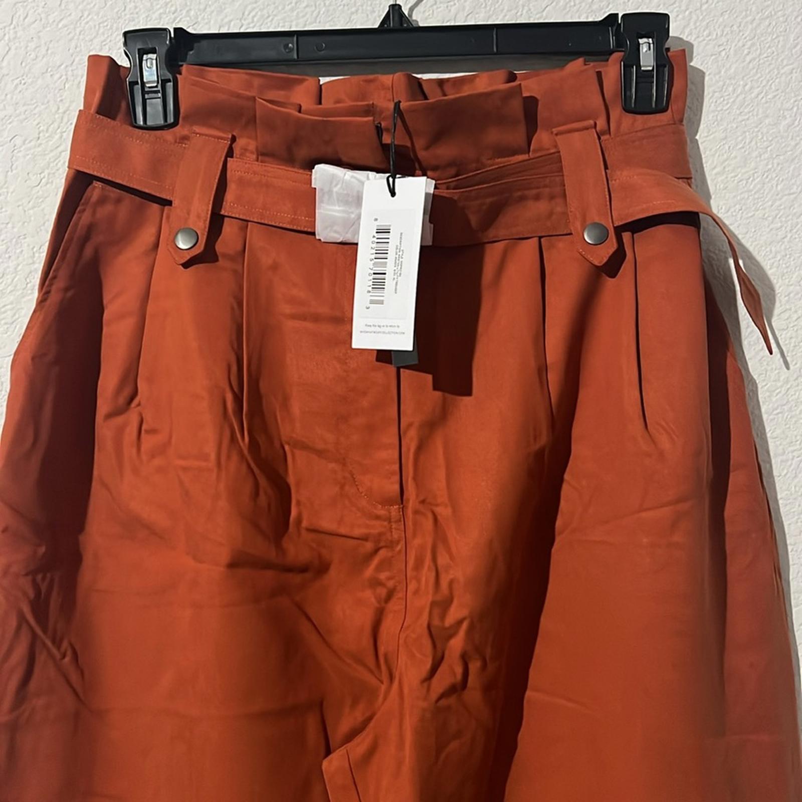 Who What Wear Brown Utility Trousers, PaperBag High-Waist in Amber, NWT, Size XL
