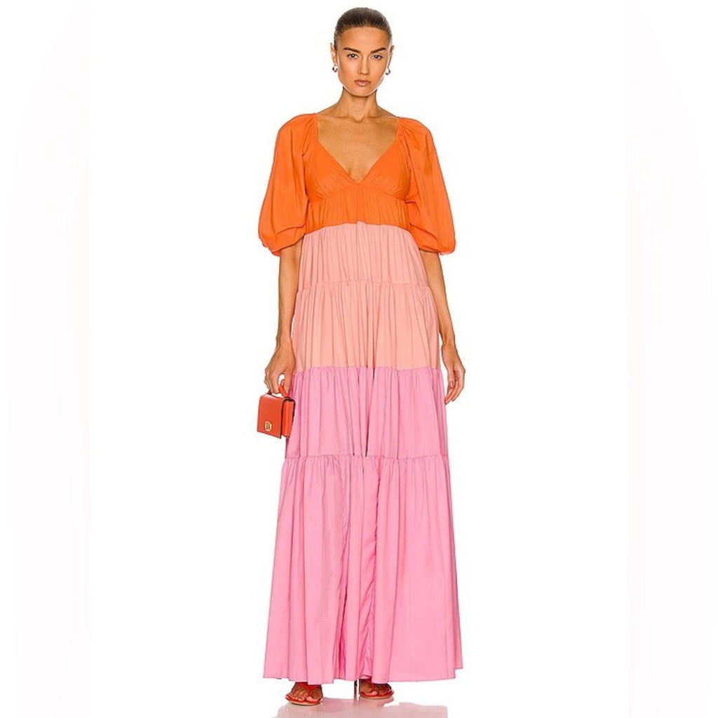 Staud x Revolve Meadow Maxi Tiered Dress, Size M New w/Tag SOLD OUT!