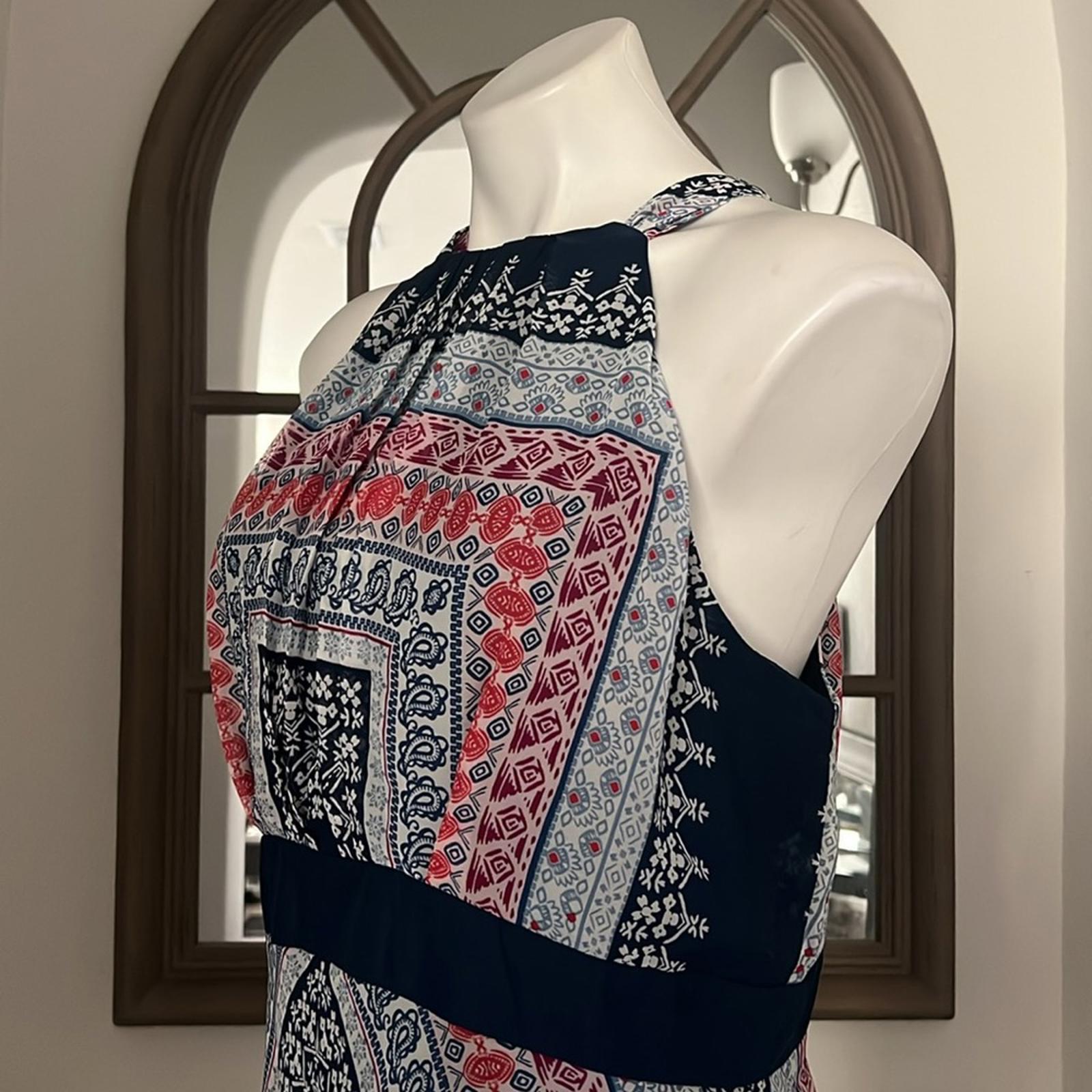 Sandra Darren Halter Sundress w/Handkerchief Hem, Size 16