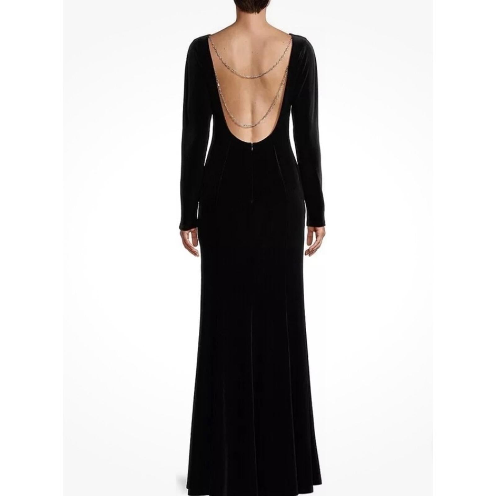 Donna Karan NY Jewel Low Back Velvet Gown in Purple, Size 10 NEW w/Tag $450