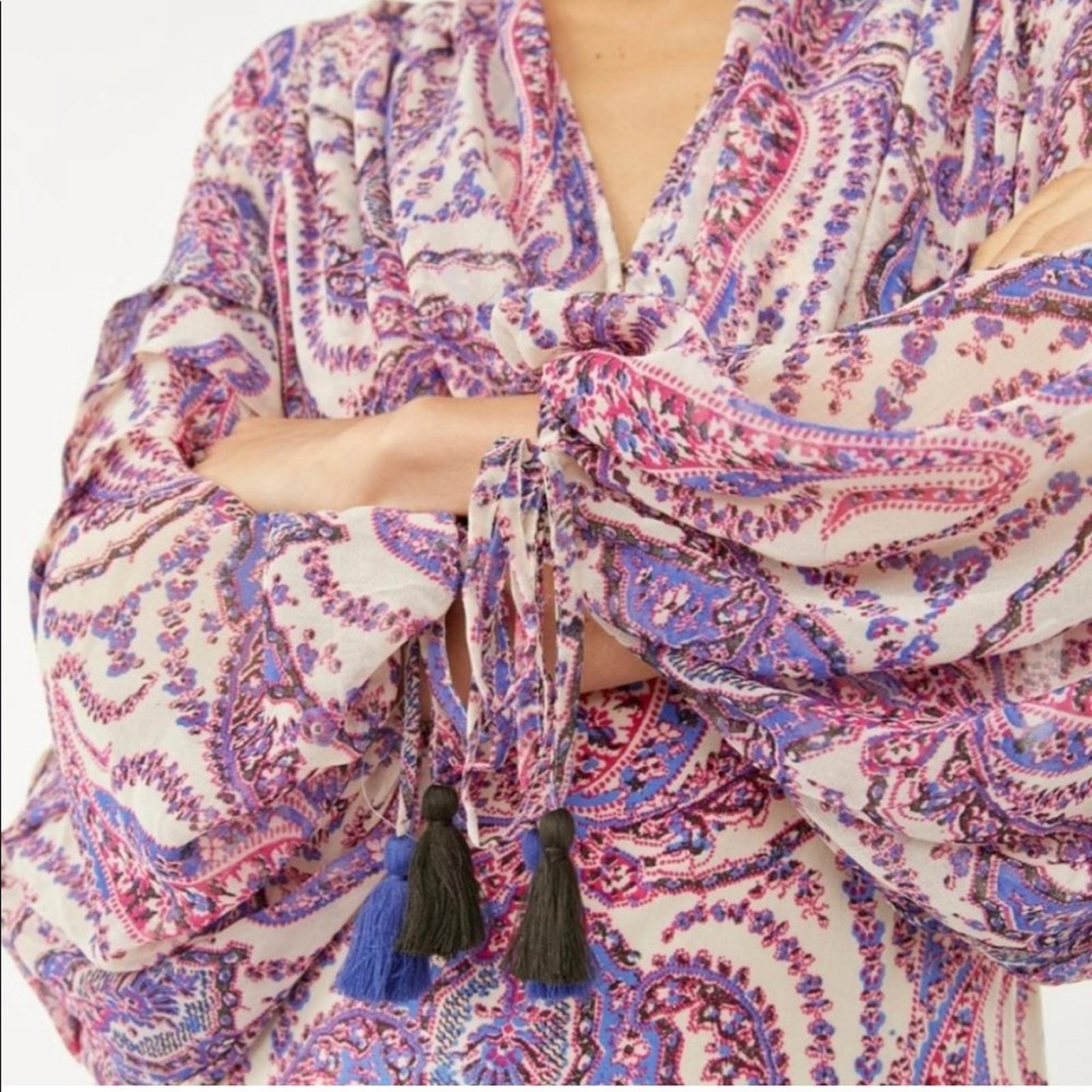 Free People Mirage Boho Printed Blouson Sleeve Maxi Dress, Size 4, New w/Tag