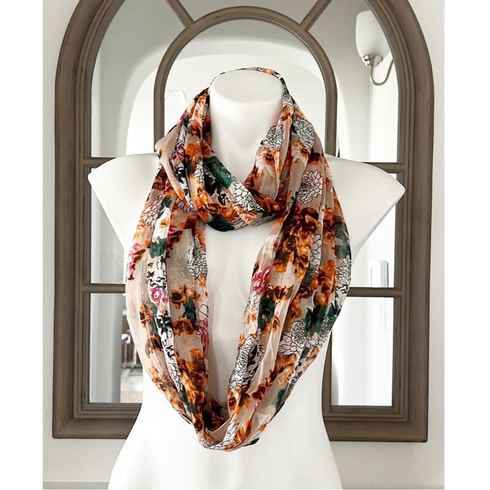 Infinity Scarf, Lightweight Floral Print