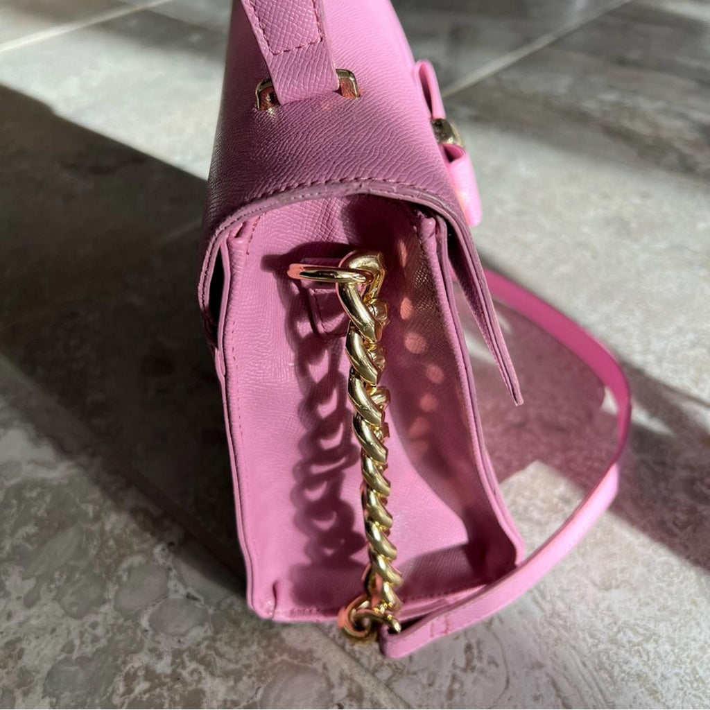 Betsey Johnson Xodevin Shoulder Bag with Chain Shoulder Strap in Pink Gold-Tone