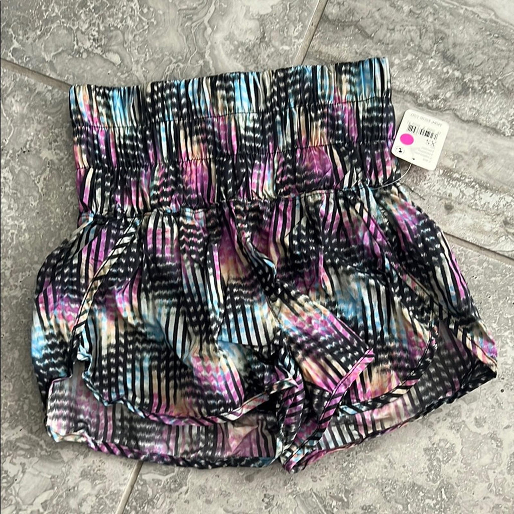 Free People Movement The Way Home Printed Shell Running Shorts, Size XS NWT
