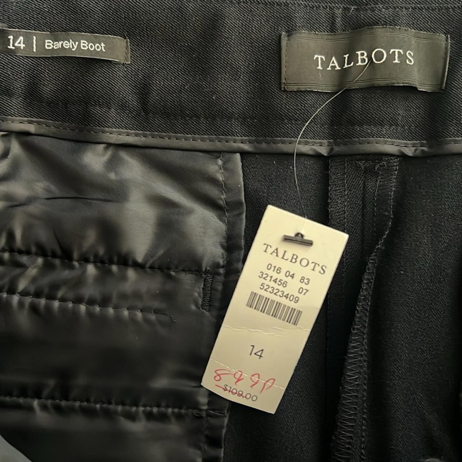 NEW Talbots Bi-Stretch Barely Boot Black Pants, Curvy Fit Size 14 New w/Tag $109