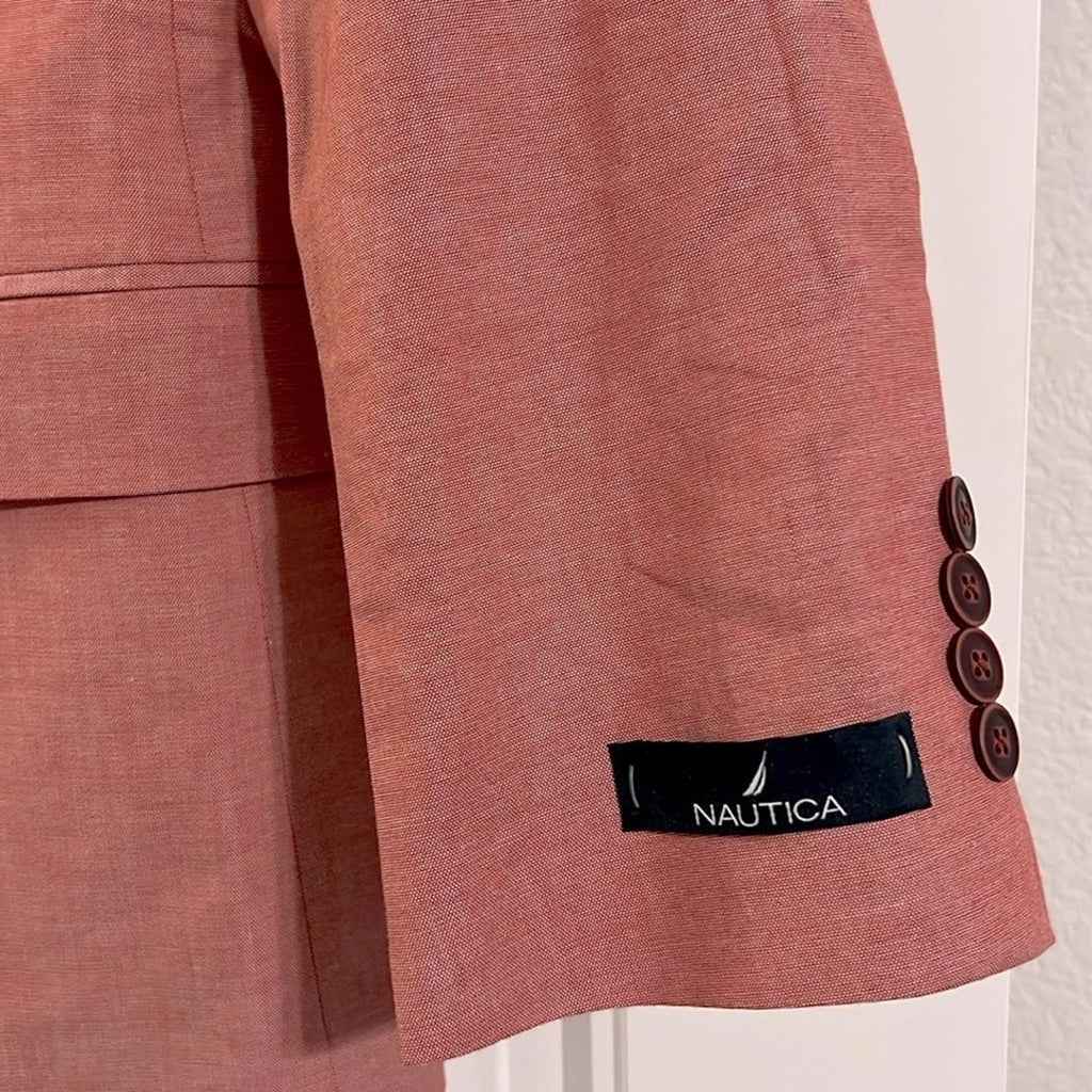 Nautica Blazer Modern-Fit Stretch Chambray Blazer Sport Coat Size 36R NWT $295