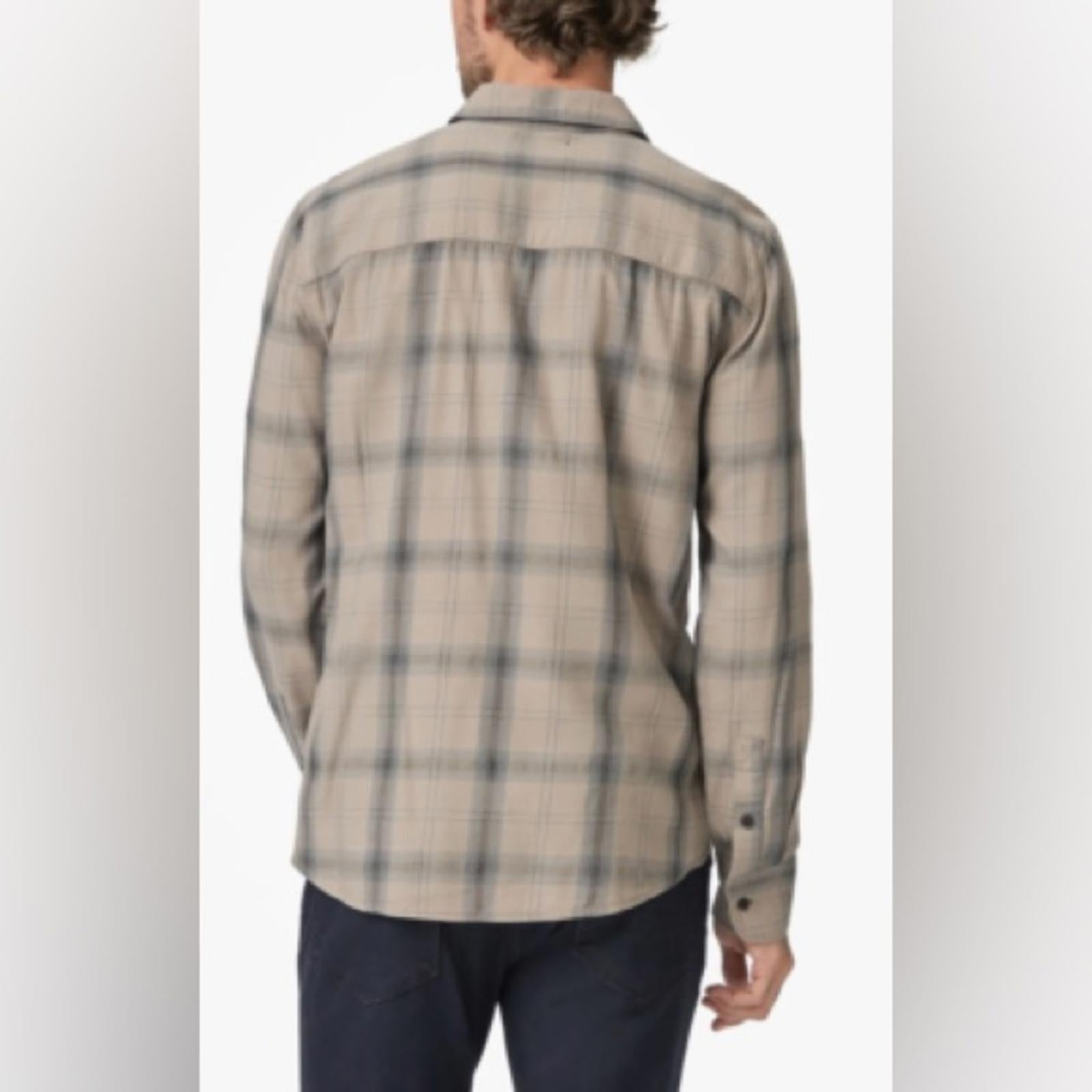 PAIGE Everett Long Sleeve Plaid Shirt in Oak Sky, NWT, Size L $169