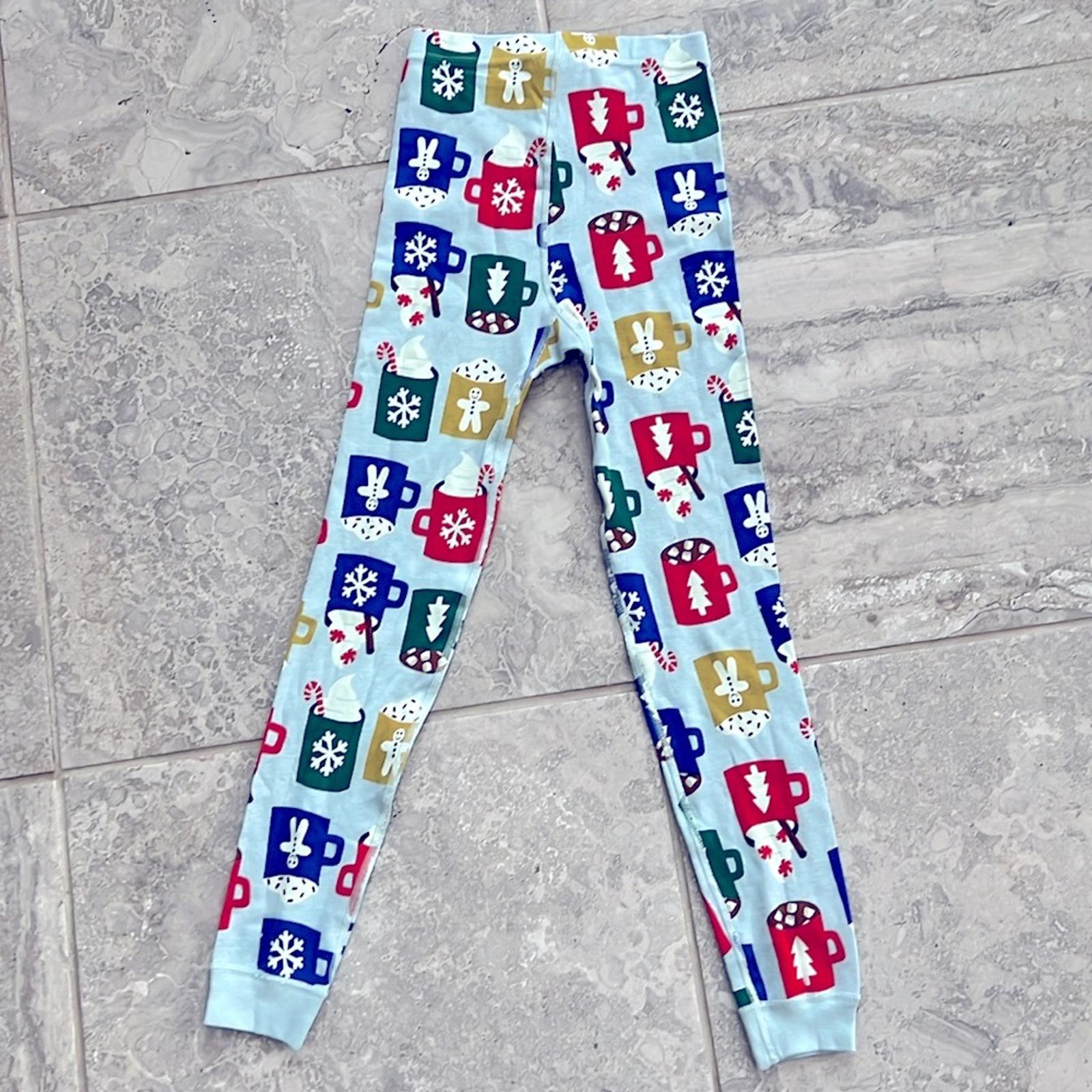 Hanna Anderson Long John Pajama Set, Holiday Cozy Cocoa Cups Size 8 New w/Tag