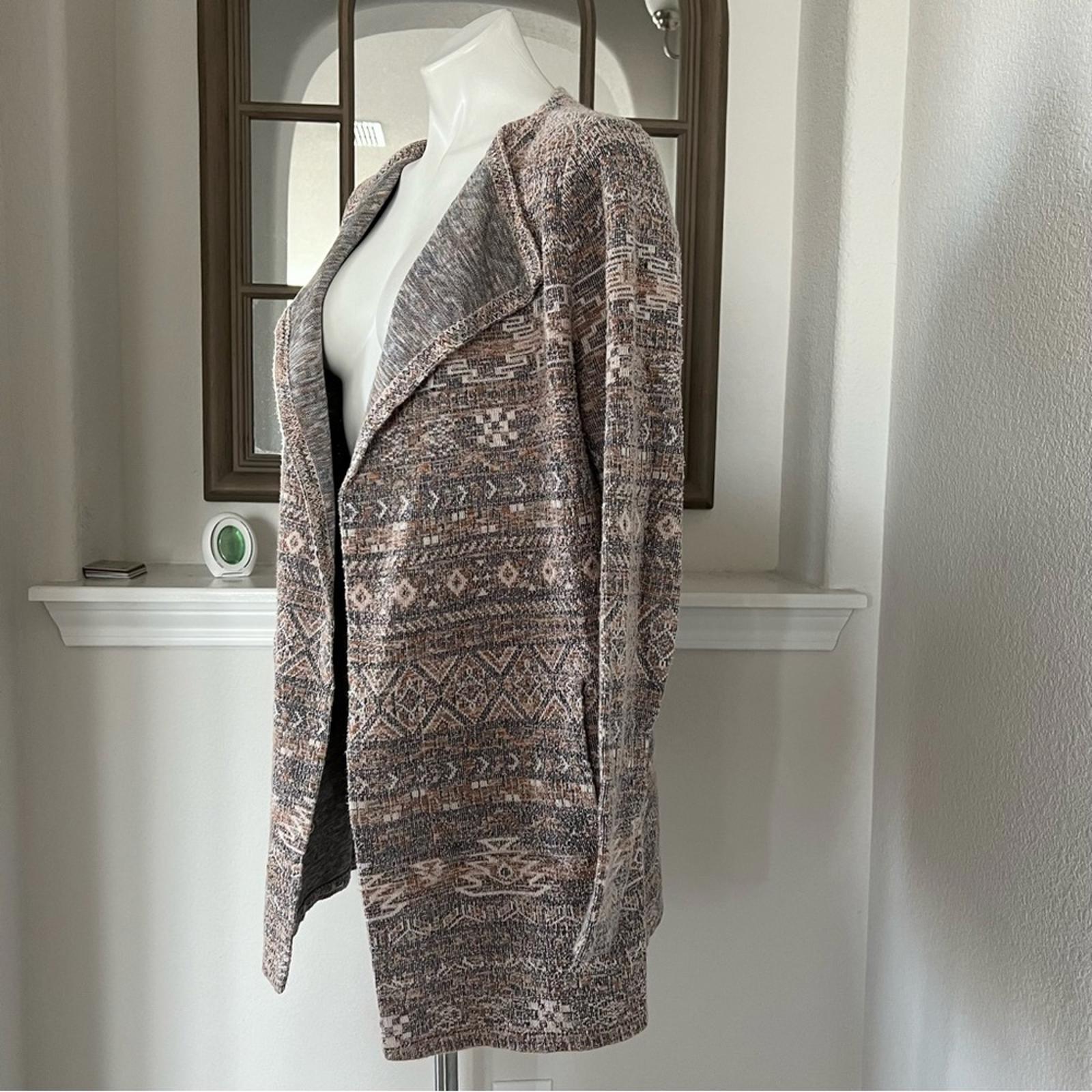Lucky Brand Aztec Print Tweed Cardigan/Jacket Size L EXCELLENT!
