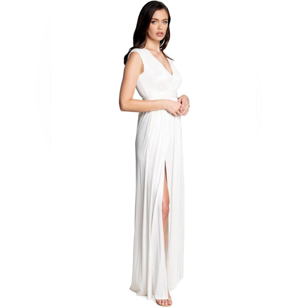 Dress the Population Krista Plunge Neck Side Slit Gown, NWT, Size XXL