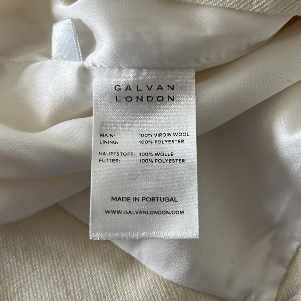 Galvan London Tailored Suit Trousers in Ivory/Cream, NWT, Size 4