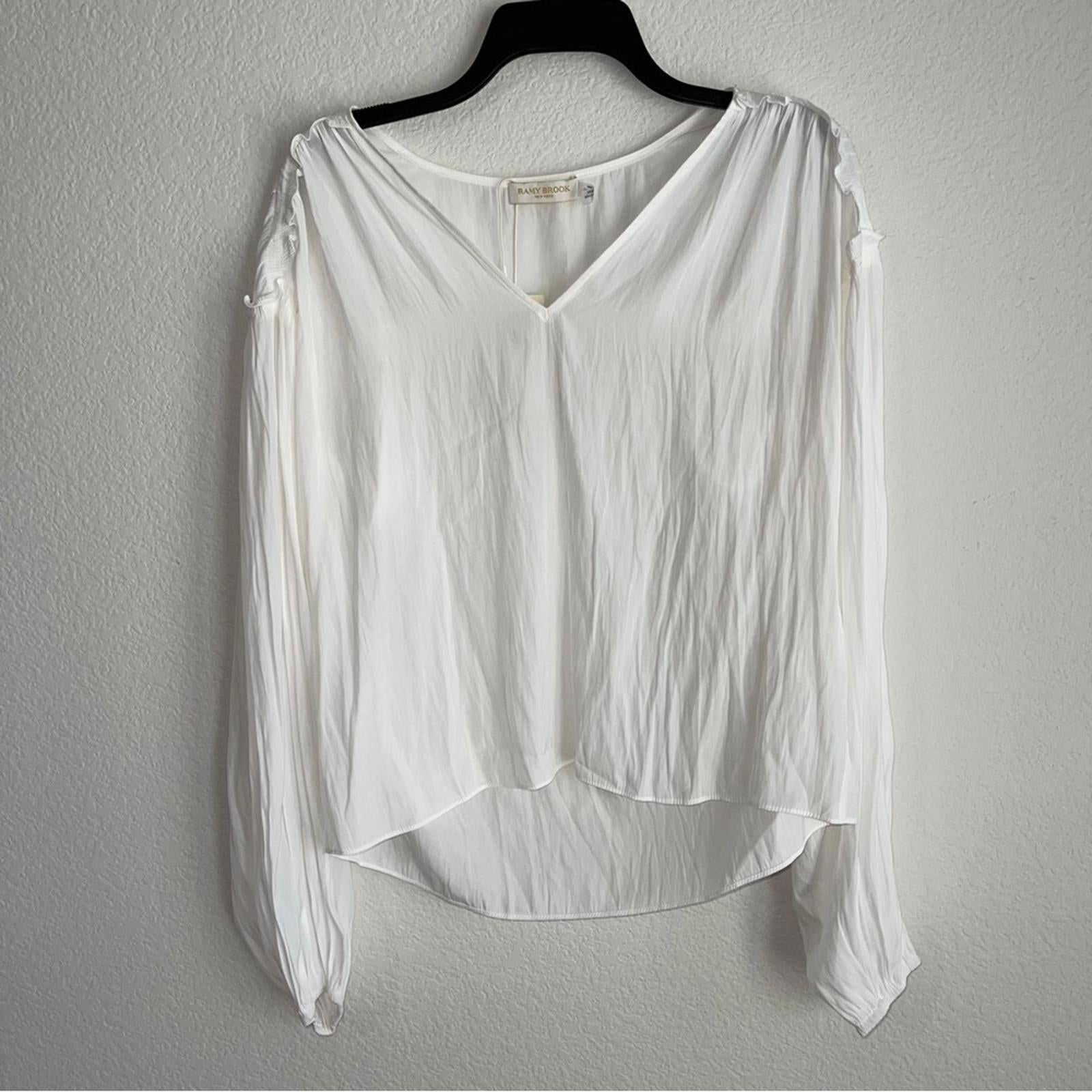 Ramy Brook Brielle Oversized Blouse in White, Size XS New with Tag Retail $345