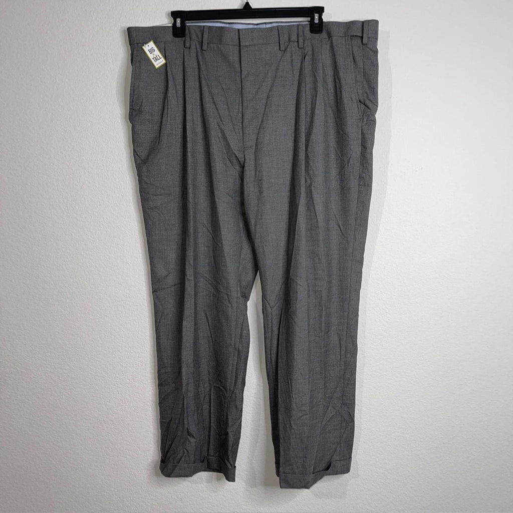 JM Haggar Premium Dress Pants, Stretch Solid Pleated Classic Fit Size W46 X L30