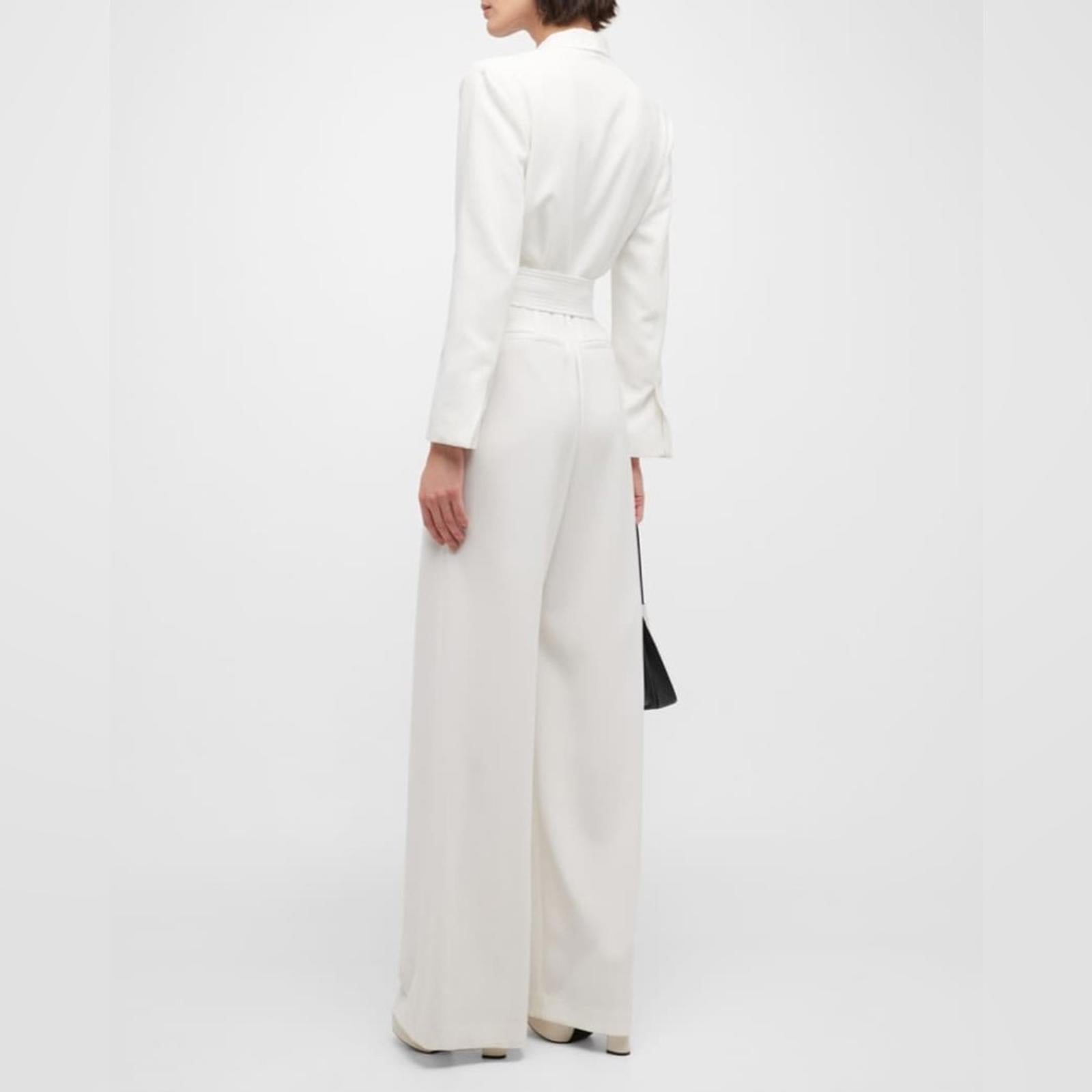 A.L.C. Kieran II Tailored Belted Wide Leg Jumpsuit in White, Size 0 New with Tag