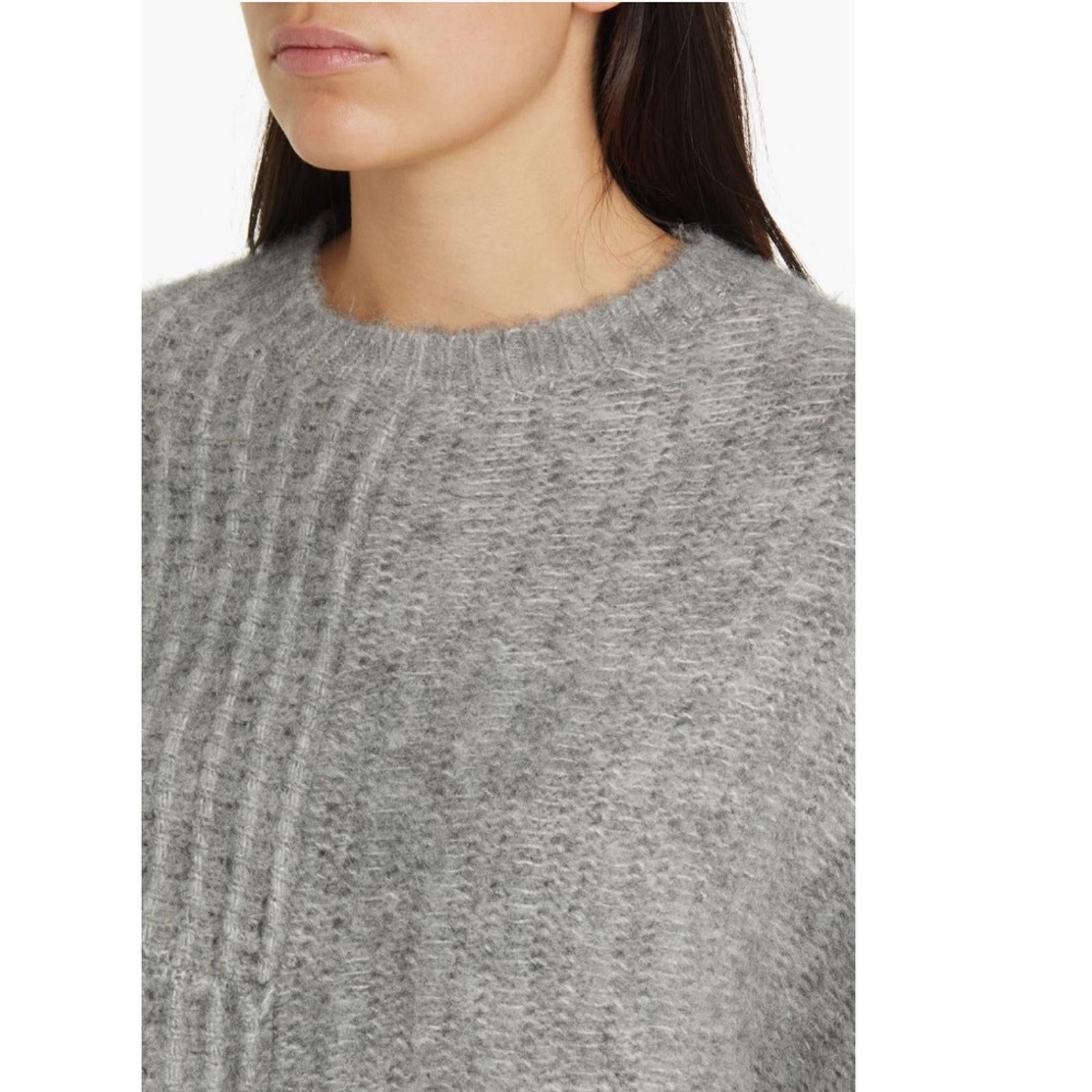 All Saints Selena Asymmetric Sweater, Alpaca Wool, Grey Melange Size S New w/Tag