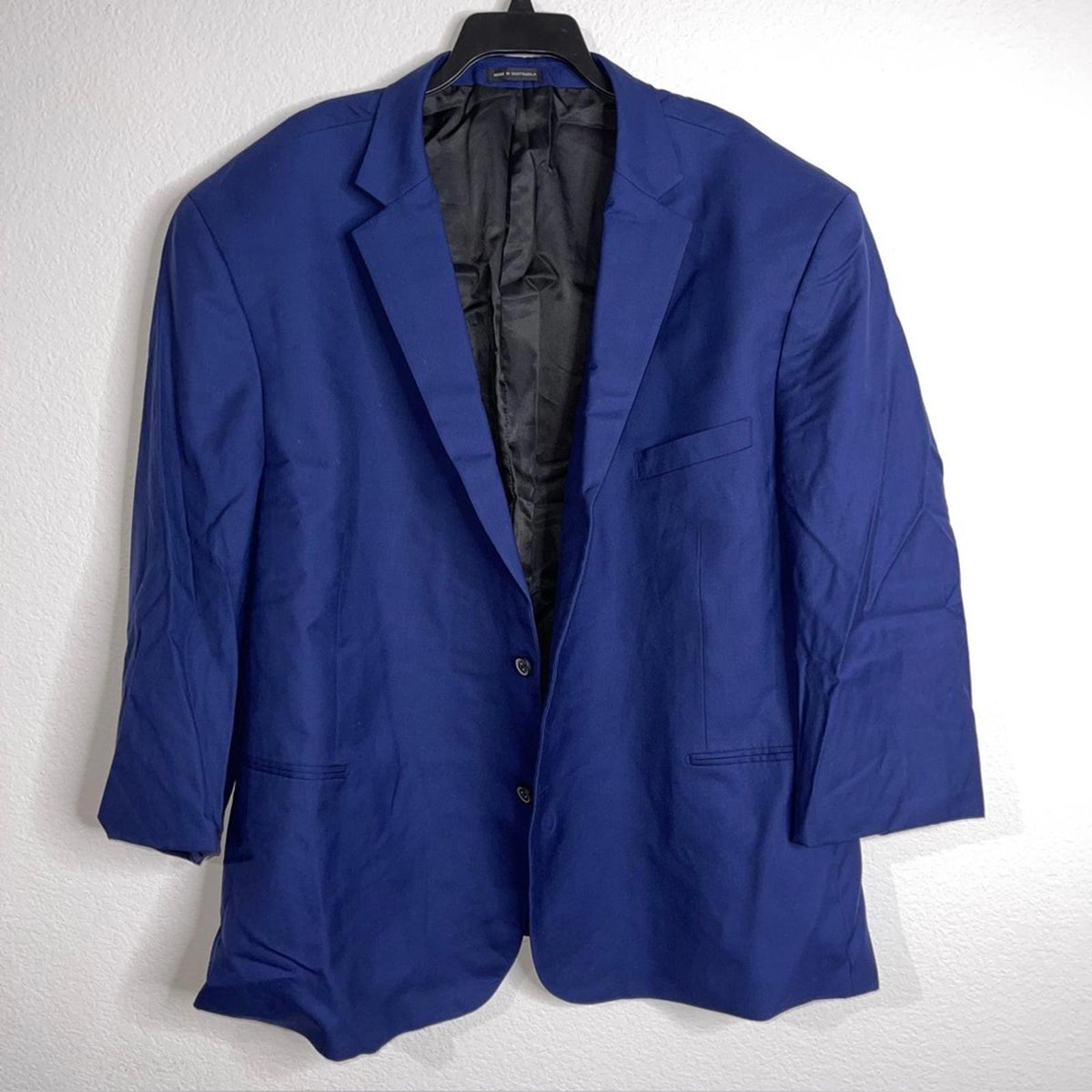 BLACK by Vera Wang Blue Suit, Fine Worsted Wool, Size 60R EXCELLENT! NEW w/o Tag